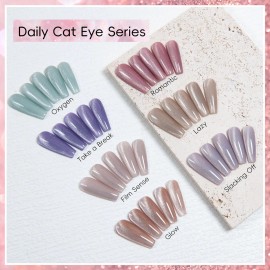 Esmalte Gel Cat Eye Adhere J-7pcs 12ml Efecto Ojo De Gato