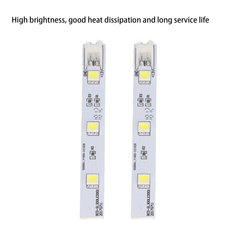 2Pcs Refrigerator LED Light Board White Eyes Friendly Freezer LED