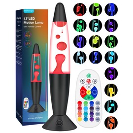Black Liquid Motion Lamps 17 Colors Changing with Remote, 13.5 Inch LED Night Light for Kids Adults, Mood Lighting Small Table Lamp for Bedroom Nightstand Office Decor, Cool Birthday Christmas Gifts