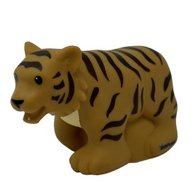 Fisher-Price Mattel Replacement Part Little People Zoo Animal Playset - CHD22~DKN66~Replacement Tiger Figure~Works Zoo Playset and Other Playsets, Orange, Black