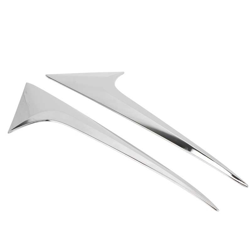 2Pcs/Set Rear Window Side Spoiler Wing Splitter Trim ABS Chrome