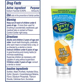 Tanner's Tasty Paste Ooh La La Orange - Anticavity Fluoride Children’s Toothpaste/Great Tasting, Safe, and Effective Vanilla Flavored Toothpaste for Kids (4.2 oz.)