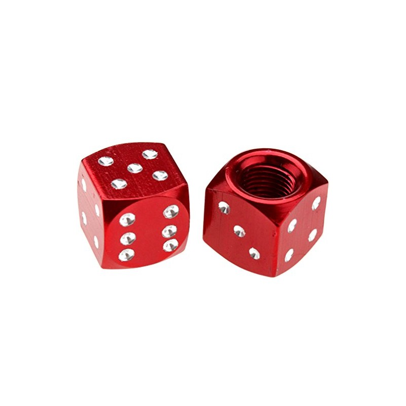 4x Valve Caps Valve Caps Galvanised Rigged Dice Cube Black