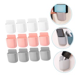 NUOBESTY 12pcs Wall-mounted Remote Controller Storage Box Multifunctional Cell Phone Holder and Organizer for Living Room Bedroom Colors