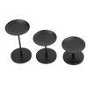 3pcs Pillar Candle Holder Black Double Sided Black Piano Paint