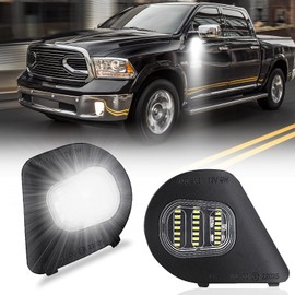 KanSmart For Ram Puddle Lights Compatible with 2010-2019 Dodge Ram 1500 2500 Accessories Mirror Puddle Light Ram 3500 4500 5500 LED Side Mirror Turn Signal Puddle Lamp