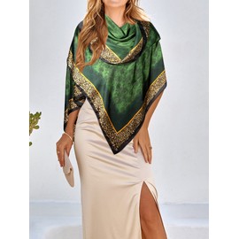 Bestshe Womens Silk Like Large Scarf Floral Satin Long Neck Scarf Lightweight Shawl Wrap with Gift Packed