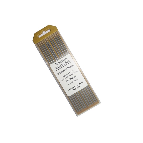 TIG Welding Tungsten Electrode 1.5% Lanthanated 1/8" x 7" (Golden,
