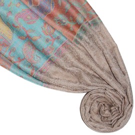 Lorenzo Cana Pashmina Scarf 100% Cashmere Scarf Cashmere Scarf Cashmere Scarf Women's Scarf Woven Multicoloured, Elephant Pattern Beige Pastel Shades