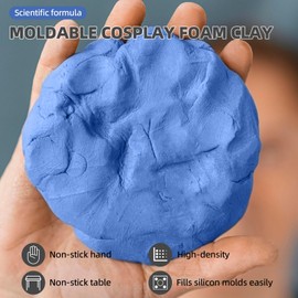 Moldable Cosplay Foam Clay Blue Colors (300g) – High Density and Quality for Intricate Designs | Air Dries to Perfection for Cutting with a Knife or Rotary Tool, Sanding or Shaping