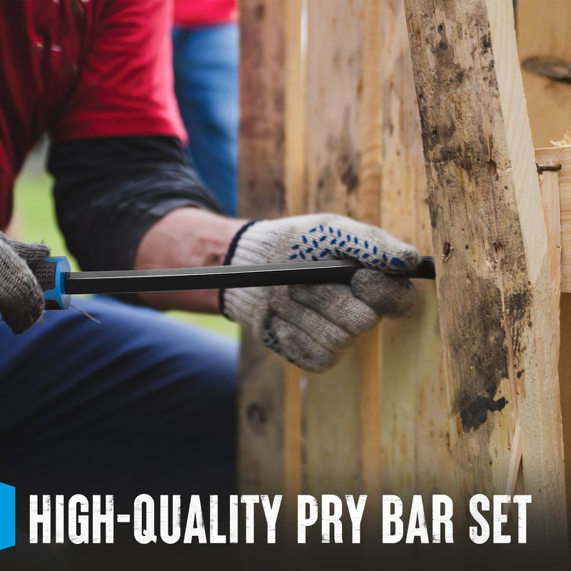 SHALL 4-Piece Pry Bar Set, 8", 12", 18", 24" Pry