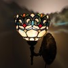 HWDFEI Tiffany Sconce Lamp Stained Glass Wall Lamp,8X10.5X11 Inch Plug