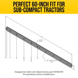 Heavy Hitch Snow Plow Blade for Sub-Compact Tractors - 60 Inch - Made in The USA