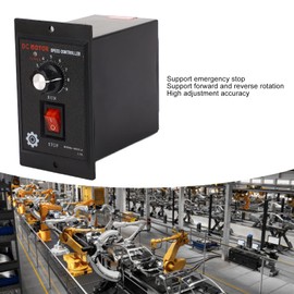 Garosa DC Motor Speeds Controller Forward Reverse Electric Motor Speed Regulator 110VAC Input 90VDC Output ABS Shell with Emergency Stop(400W)