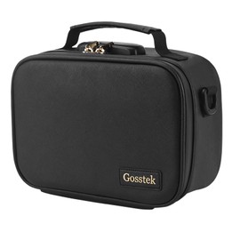 Gosstek PU Leather Smell Proof Bag with Combination Lock, Childproof Smell proof case For Home and Travel, Multiple Colors Available (Black)