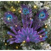 Christmas Concepts® 25cm (10") Purple Glitter Peacock Clip On Christmas