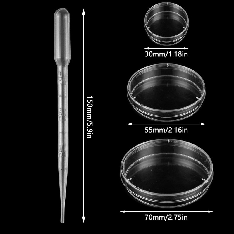 DELSEN DELSEN 30 Pcs Petri Dish Set 70+55+30 mm Petri