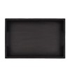 EDHAS Acacia Wood Rectangle BLACK Serving Tray for Breakfast Dinner