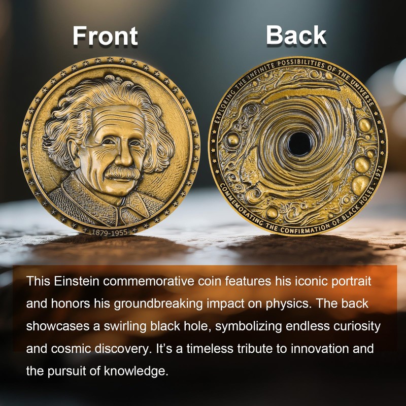 Einstein Commemorative Coin-Tribute to Genius,Symbol of Innovation & Curiosity, for