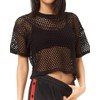CLOZOZ Women's Mesh Net See Through Fishnet T-Shirt Crop Top