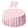 SietDESEO 2 Pack Pink Gingham Tablecloth Round 84 x 84