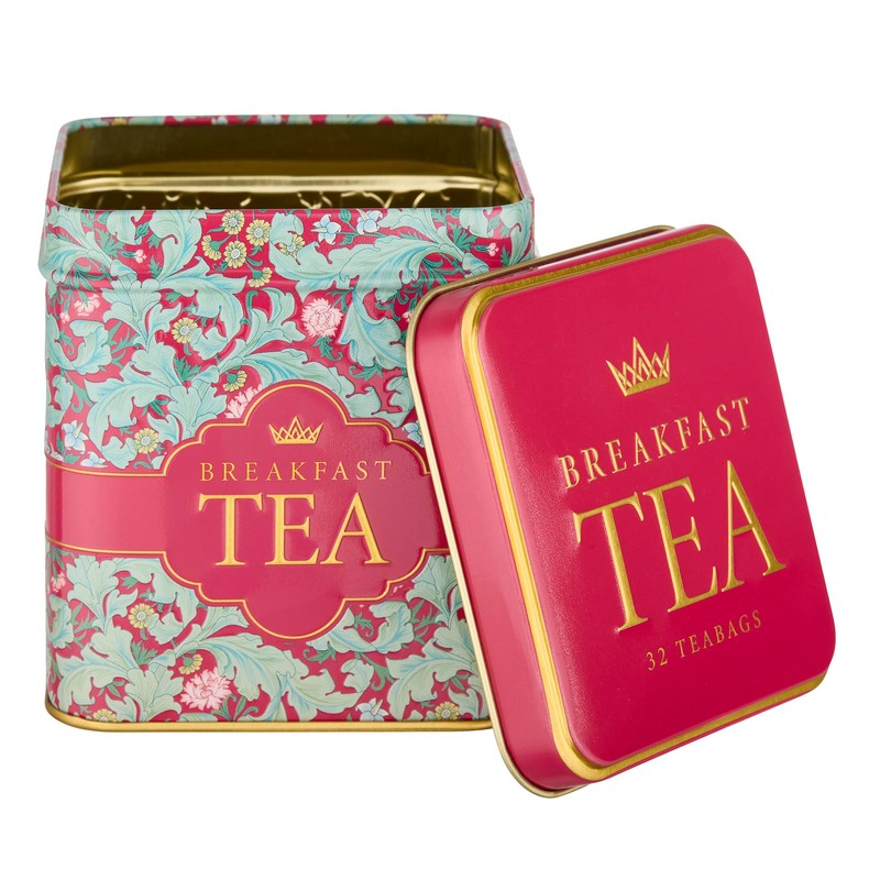 New English Teas Victorian Garden Tea Tin with 32 English