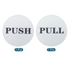 PATIKIL Push Pull Door Sign, 2 Pack Self-Adhesive Round Acrylic