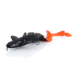 Savage Gear 3D Burbot Ribbontail Fishing Bait, 8 oz, Black/Orange, Realistic Contours & Movement, Durable Construction, Hybrid Line Thru Design, Built-in Glass Rattle, Available in 3 Sizes