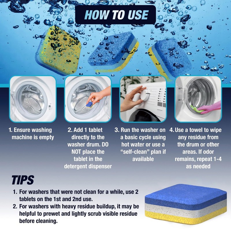 Washing Machine Cleaner Descaler 28 Pack - Designed for Front