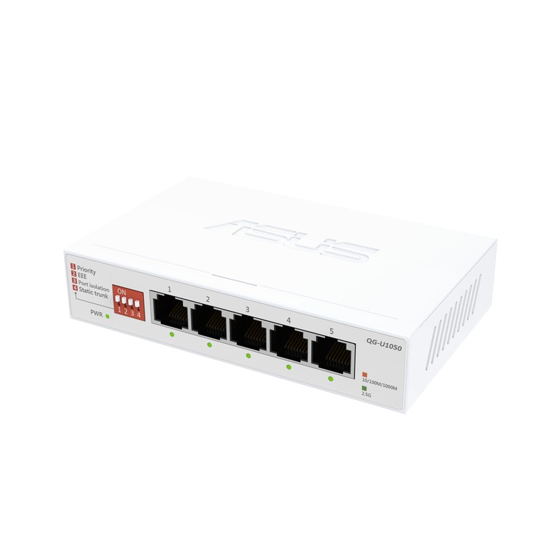 ASUS QG-U1050, 5-Port 2.5G Unmanaged Switch, Support 4 Intelligent Modes,