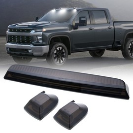 NJSBYL Silverado/Sierra LED Cab Roof Lights Compatible with 2020-2024 Chevy Silverado/GMC Sierra 2500 HD 3500 HD Black Lens White Truck Cab Marker Lights Clearance Lamp Factory Cab Light Upgrade