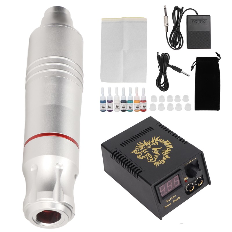 Tattoo Machine Pen Kit Professional Rotary Tattoo Power Supply Foot