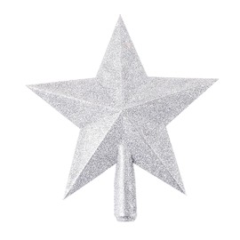 Nereds Glittered Star Christmas Tree Topper Plastic Star Treetop Holiday Treetop Shatterproof Star Ornament for Christmas Party Home Decoration (silver)