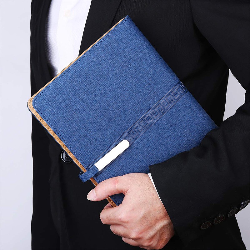 FOBOZONE Notebook A5 leather, refillable diary, student notebook, 200 thick