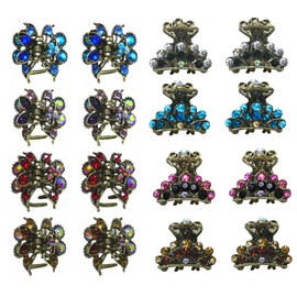 2 Set of 8, 16 Count, Mini Metal Hair Claws, Light Weight Jaw Claw Clips U864175-5/425-16d2