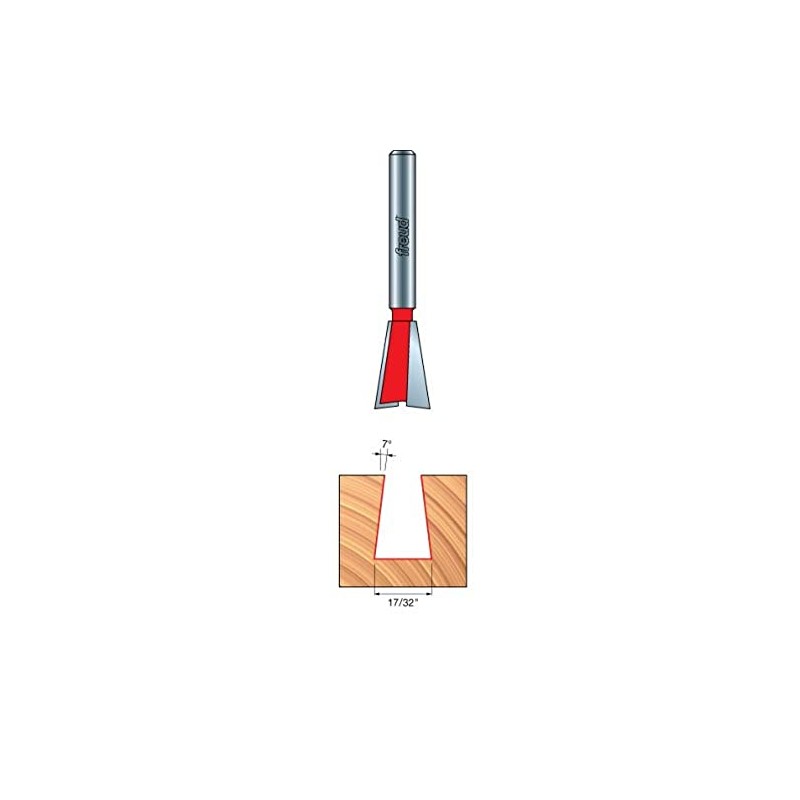 Freud 22-115: 17/32" (Dia.) Dovetail Bit with 1/2" Shank