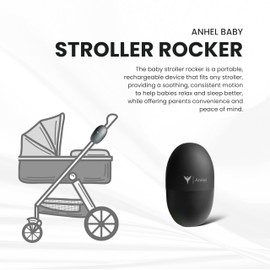 Rechargeable Stroller Pram Rocker, Portable Weatherproof Baby Sleep Device, Fits All Stollers & Prams - Adjustable Speed, Long-Lasting Battery