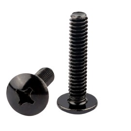 SZJIUZYD #8-32 x 1/2" Truss Head Machine Screws, 304 Stainless Steel 18-8, Full Thread, 50 PCS Black Finish