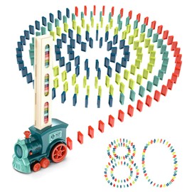 OBEST Dominoes Exciting Dominoes Car 180 Pieces! Includes 2 Domino Cases, Storage Bag, Building Blocks, Automatic, Dominoes, Toy Colorful, Interest Toy, Train Toy, Color Recognition, Shape Recognition, Truck, Train, Building Blocks, Birthday, Christmas, 