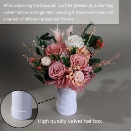 Perfectione Roses Flowers for Delivery Prime, Preserved Flowers, 100% Natrual Long Lasting Flowers Bouquet, Mothers Day, Anniversary, Birthday, Gifts for Women, Valentines day Flowers (Dusty Rose)