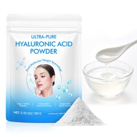 Hyaluronic Acid Powder for Face100G - High Purity, Water-Soluble Hydrating Powder for DIY Serum, Moisturizer, Skin Care Routine - Deep Moisture, Fine Lines, Anti-Aging Support