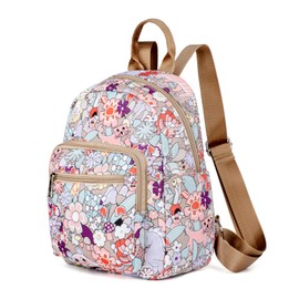 OCTBERSIEG Mini Backpack for Women Cute Small Backpack Purse Lightweight Fashion Daypack for Ladies Travel Work Daily Backpack (Flower Pattern)