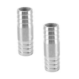 20 mm Straight Hose Fitting Made of Stainless Steel, 2-Way Hose Nozzle Connector, Drain Hose, Hose Connector (Pack of 2)