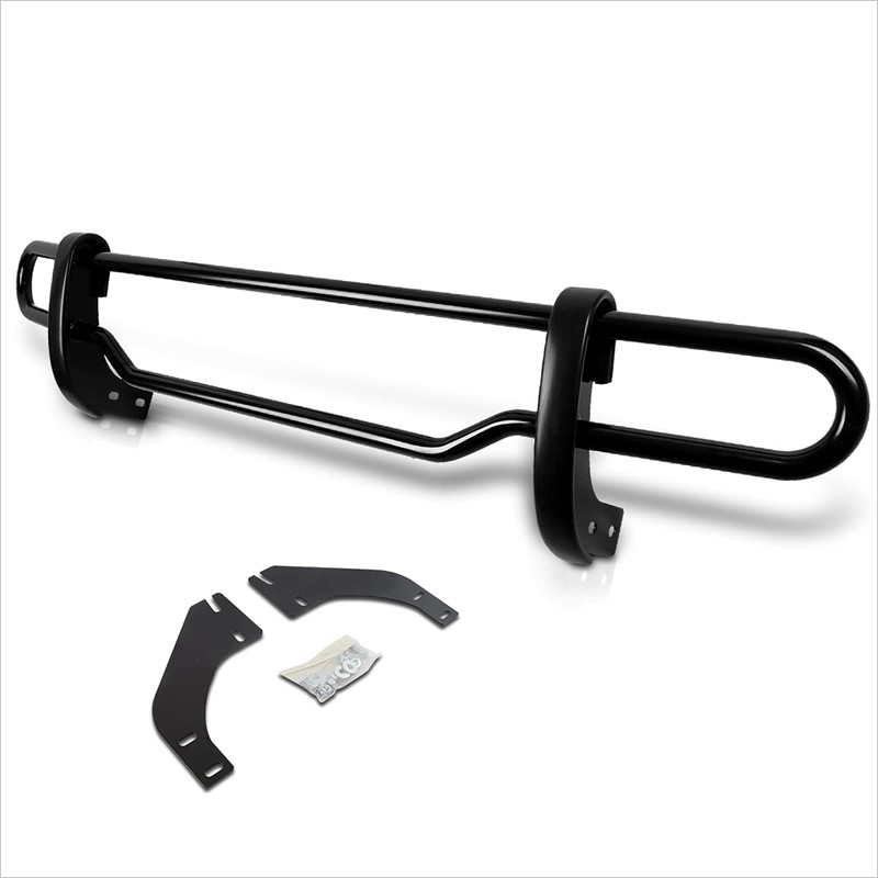 Black Coated Double Pipe Rear Bumper Protector Guard Compatible with