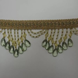 4"Crystal Beaded Fringe Trim-6111-4
