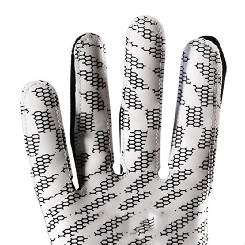 White Football Gloves Anti Slip Silicone Grip Sports Receiver Glove
