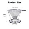 NYGHMY 1 Pcs 304 Stainless Steel Pour Over Coffee Dripper,