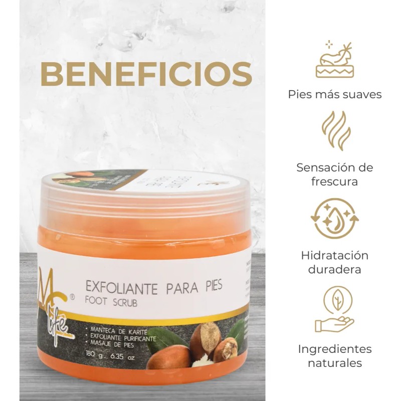 Mc Life Gel Exfoliante para Pies con Karité Suaviza y