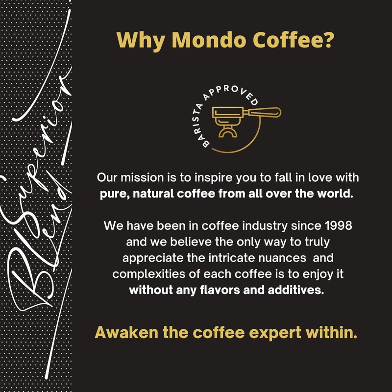Mondo Whole Bean Coffee (2.2 lbs), USDA Organic, Superior Barista
