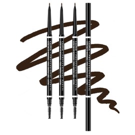 Brow Pencil, 4 Pcs Waterproof Precision Espresso Eyebrow Pencil Defines, Creates Full, Longwearing for Brows, Professional,Natural-Looking Micro Eyebrow Pencils for Women, Eyebrow Color